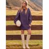 image:imageANRABESS Womens Sweater Dress Oversized Cable Knit Chunky Long Sleeve Short Dresses 2025 Fall Outfits Vacation Winter ClothesPurple