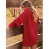 image:imageANRABESS Womens Sweater Dress Oversized Cable Knit Chunky Long Sleeve Short Dresses 2025 Fall Outfits Vacation Winter ClothesRed