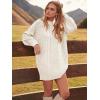 image:imageANRABESS Womens Sweater Dress Oversized Cable Knit Chunky Long Sleeve Short Dresses 2025 Fall Outfits Vacation Winter ClothesWhite