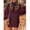 image:imageANRABESS Womens Sweater Dress Oversized Cable Knit Chunky Long Sleeve Short Dresses 2025 Fall Outfits Vacation Winter ClothesWine Red