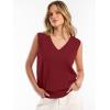 image:imageANRABESS Womens V Neck Tank Tops Sleeveless Knit Summer Sweater Shirts 2026 Trendy Business Casual Dressy Work OutfitsRed