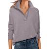 image:imageANRABESS Womens Polo V Neck Long Sleeve Sweaters Lightweight Dressy Casual Business Basic Knit Pullover Top 2026 Fall OutfitsNutmeg