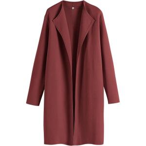 image:imageANRABESS Womens Long Cardigans Sweater 2025 Fall Dressy Casual Lapel Knit Warm Trench Coatigan Oversized Blazer Jacket CoatRusty Red