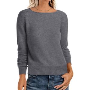 image:imageANRABESS Womens Long Sleeve Rolled Neck Casual Soft Lightweight Basic Pullover Sweater Top 2025 Fall Shirt Work OutfitsDark Grey