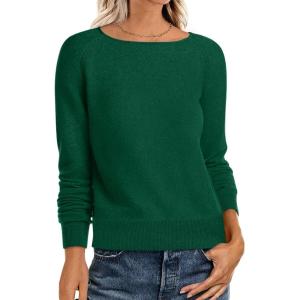 image:imageANRABESS Womens Long Sleeve Rolled Neck Casual Soft Lightweight Basic Pullover Sweater Top 2025 Fall Shirt Work OutfitsForest Green