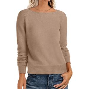 image:imageANRABESS Womens Long Sleeve Rolled Neck Casual Soft Lightweight Basic Pullover Sweater Top 2025 Fall Shirt Work OutfitsTan