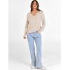 image:imageANRABESS Long Sleeve Shirts for Women V Neck Casual Fall Tops Loose Fit Lightweight Sweaters Tunic Fashion 2025 ClothesBeige