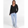image:imageANRABESS Long Sleeve Shirts for Women V Neck Casual Fall Tops Loose Fit Lightweight Sweaters Tunic Fashion 2025 ClothesBlack