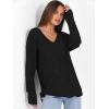 image:imageANRABESS Long Sleeve Shirts for Women V Neck Casual Fall Tops Loose Fit Lightweight Sweaters Tunic Fashion 2025 ClothesBlack