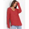 image:imageANRABESS Long Sleeve Shirts for Women V Neck Casual Fall Tops Loose Fit Lightweight Sweaters Tunic Fashion 2025 ClothesBright Red