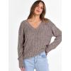 image:imageANRABESS Long Sleeve Shirts for Women V Neck Casual Fall Tops Loose Fit Lightweight Sweaters Tunic Fashion 2025 ClothesCoffee