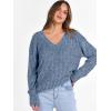 image:imageANRABESS Long Sleeve Shirts for Women V Neck Casual Fall Tops Loose Fit Lightweight Sweaters Tunic Fashion 2025 ClothesDark Blue