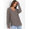 image:imageANRABESS Long Sleeve Shirts for Women V Neck Casual Fall Tops Loose Fit Lightweight Sweaters Tunic Fashion 2025 ClothesDeep Coffee