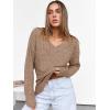 image:imageANRABESS Long Sleeve Shirts for Women V Neck Casual Fall Tops Loose Fit Lightweight Sweaters Tunic Fashion 2025 ClothesDeep Khaki