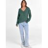 image:imageANRABESS Long Sleeve Shirts for Women V Neck Casual Fall Tops Loose Fit Lightweight Sweaters Tunic Fashion 2025 ClothesGreen