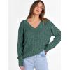 image:imageANRABESS Long Sleeve Shirts for Women V Neck Casual Fall Tops Loose Fit Lightweight Sweaters Tunic Fashion 2025 ClothesGreen