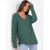 image:imageANRABESS Long Sleeve Shirts for Women V Neck Casual Fall Tops Loose Fit Lightweight Sweaters Tunic Fashion 2025 ClothesGreen