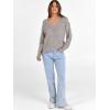 image:imageANRABESS Long Sleeve Shirts for Women V Neck Casual Fall Tops Loose Fit Lightweight Sweaters Tunic Fashion 2025 ClothesGrey Begie