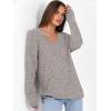image:imageANRABESS Long Sleeve Shirts for Women V Neck Casual Fall Tops Loose Fit Lightweight Sweaters Tunic Fashion 2025 ClothesGrey Begie