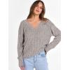 image:imageANRABESS Long Sleeve Shirts for Women V Neck Casual Fall Tops Loose Fit Lightweight Sweaters Tunic Fashion 2025 ClothesGrey Begie
