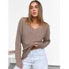 image:imageANRABESS Long Sleeve Shirts for Women V Neck Casual Fall Tops Loose Fit Lightweight Sweaters Tunic Fashion 2025 ClothesKhaki