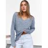 image:imageANRABESS Long Sleeve Shirts for Women V Neck Casual Fall Tops Loose Fit Lightweight Sweaters Tunic Fashion 2025 ClothesLight Blue
