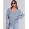 image:imageANRABESS Long Sleeve Shirts for Women V Neck Casual Fall Tops Loose Fit Lightweight Sweaters Tunic Fashion 2025 ClothesLight Blue