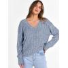 image:imageANRABESS Long Sleeve Shirts for Women V Neck Casual Fall Tops Loose Fit Lightweight Sweaters Tunic Fashion 2025 ClothesLight Blue