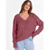 image:imageANRABESS Long Sleeve Shirts for Women V Neck Casual Fall Tops Loose Fit Lightweight Sweaters Tunic Fashion 2025 ClothesRed