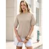image:imageANRABESS Short Sleeve Sweater for Women Oversized Lightweight Casual Work Top Shirts Knit Crewneck 2026 Spring Summer OutfitsBeige