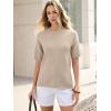 image:imageANRABESS Short Sleeve Sweater for Women Oversized Lightweight Casual Work Top Shirts Knit Crewneck 2026 Spring Summer OutfitsBeige