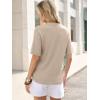 image:imageANRABESS Short Sleeve Sweater for Women Oversized Lightweight Casual Work Top Shirts Knit Crewneck 2026 Spring Summer OutfitsBeige