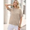 image:imageANRABESS Short Sleeve Sweater for Women Oversized Lightweight Casual Work Top Shirts Knit Crewneck 2026 Spring Summer OutfitsBeige