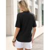 image:imageANRABESS Short Sleeve Sweater for Women Oversized Lightweight Casual Work Top Shirts Knit Crewneck 2026 Spring Summer OutfitsBlack