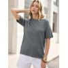 image:imageANRABESS Short Sleeve Sweater for Women Oversized Lightweight Casual Work Top Shirts Knit Crewneck 2026 Spring Summer OutfitsGray