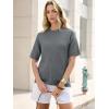 image:imageANRABESS Short Sleeve Sweater for Women Oversized Lightweight Casual Work Top Shirts Knit Crewneck 2026 Spring Summer OutfitsGray