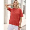 image:imageANRABESS Short Sleeve Sweater for Women Oversized Lightweight Casual Work Top Shirts Knit Crewneck 2026 Spring Summer OutfitsOrange
