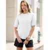 image:imageANRABESS Short Sleeve Sweater for Women Oversized Lightweight Casual Work Top Shirts Knit Crewneck 2026 Spring Summer OutfitsWhite
