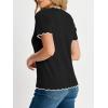 image:imageANRABESS Short Sleeve Sweater for Women V Neck Ribbed Knit Lightweight Sweaters Top 2026 Summer Business Casual Outfits0black