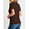 image:imageANRABESS Short Sleeve Sweater for Women V Neck Ribbed Knit Lightweight Sweaters Top 2026 Summer Business Casual OutfitsCoffee