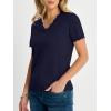image:imageANRABESS Short Sleeve Sweater for Women V Neck Ribbed Knit Lightweight Sweaters Top 2026 Summer Business Casual OutfitsNavy Blue