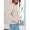 image:imageANRABESS Sweaters for Women Loose Fit Lightweight Soft Dressy Scalloped Long Sleeve Pullover Tops 2026 Fall Casual OutfitsAlmond