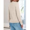 image:imageANRABESS Sweaters for Women Loose Fit Lightweight Soft Dressy Scalloped Long Sleeve Pullover Tops 2026 Fall Casual OutfitsAlmond