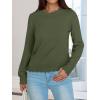 image:imageANRABESS Sweaters for Women Loose Fit Lightweight Soft Dressy Scalloped Long Sleeve Pullover Tops 2026 Fall Casual OutfitsArmy Green