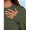 image:imageANRABESS Sweaters for Women Loose Fit Lightweight Soft Dressy Scalloped Long Sleeve Pullover Tops 2026 Fall Casual OutfitsArmy Green