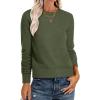 image:imageANRABESS Sweaters for Women Loose Fit Lightweight Soft Dressy Scalloped Long Sleeve Pullover Tops 2026 Fall Casual OutfitsArmy Green