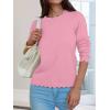 image:imageANRABESS Sweaters for Women Loose Fit Lightweight Soft Dressy Scalloped Long Sleeve Pullover Tops 2026 Fall Casual OutfitsCoral Pink
