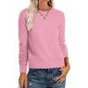 image:imageANRABESS Sweaters for Women Loose Fit Lightweight Soft Dressy Scalloped Long Sleeve Pullover Tops 2026 Fall Casual OutfitsCoral Pink