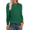 image:imageANRABESS Sweaters for Women Loose Fit Lightweight Soft Dressy Scalloped Long Sleeve Pullover Tops 2026 Fall Casual OutfitsForest Green