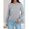 image:imageANRABESS Sweaters for Women Loose Fit Lightweight Soft Dressy Scalloped Long Sleeve Pullover Tops 2026 Fall Casual OutfitsGrey